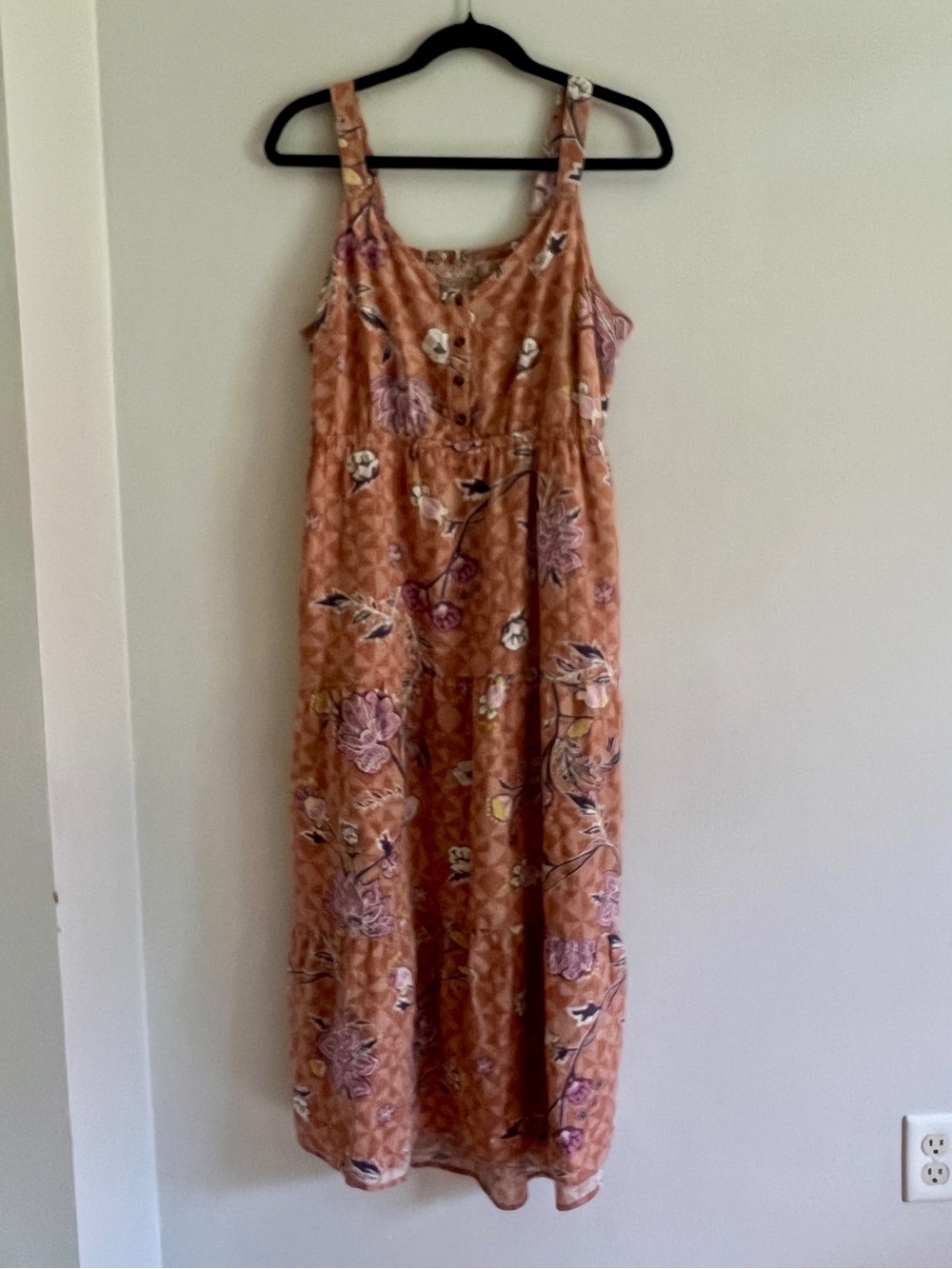Sonoma Floral Tiered Linen Blend Midi Dress